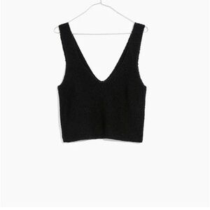 Madewell parkwood cropped sweater tank XS true black